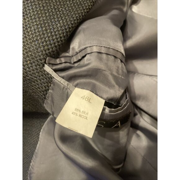 mens jos a bank gray Suit Jacket Size 46 Long Silk & Wool Blend - Picture 8 of 9